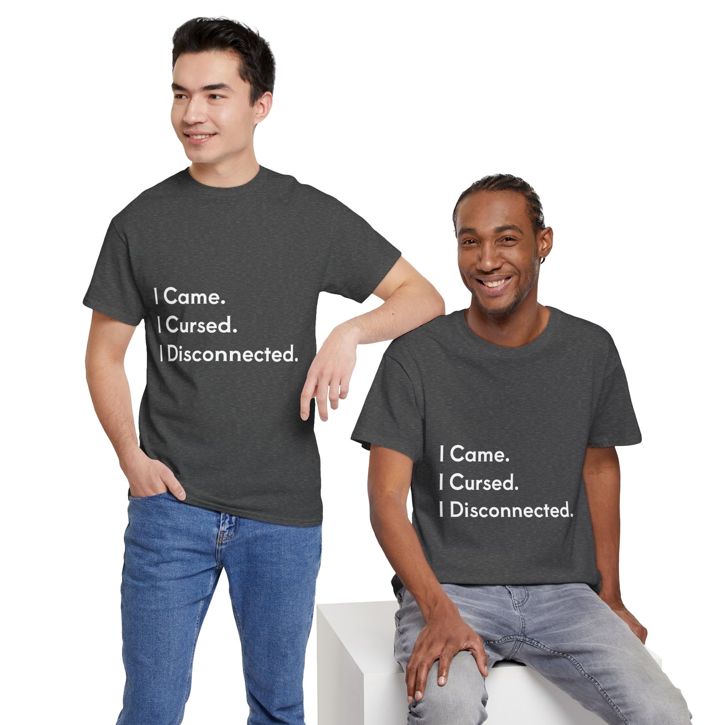 I Came I Cursed I Disconnected Unisex Heavy Cotton Tee, Funny Halloween T-Shirt