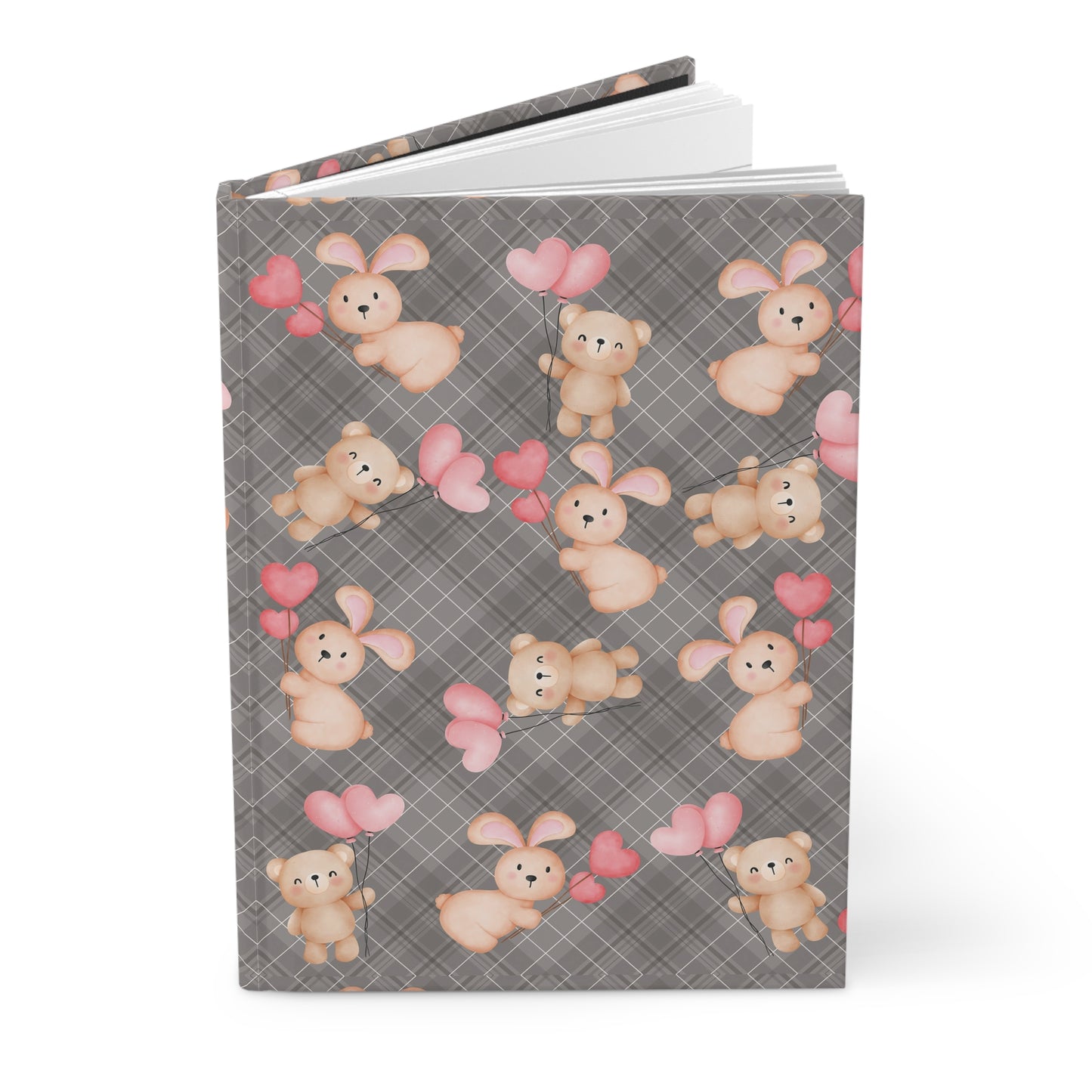 Cute Bunny & Bear Hardcover Journal — Gift for Valentine's Day, Birthdays & Book Lovers