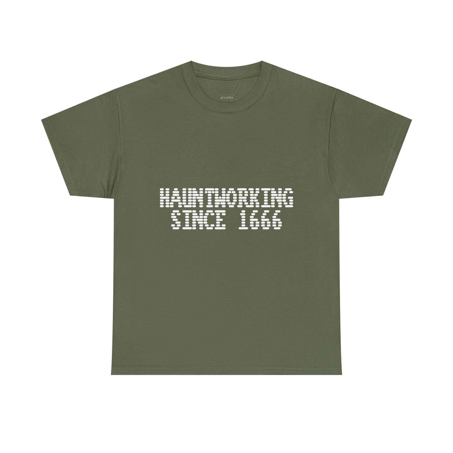Hauntworking Since 1666-Cotton Tee, Halloween-Themed Tshirt