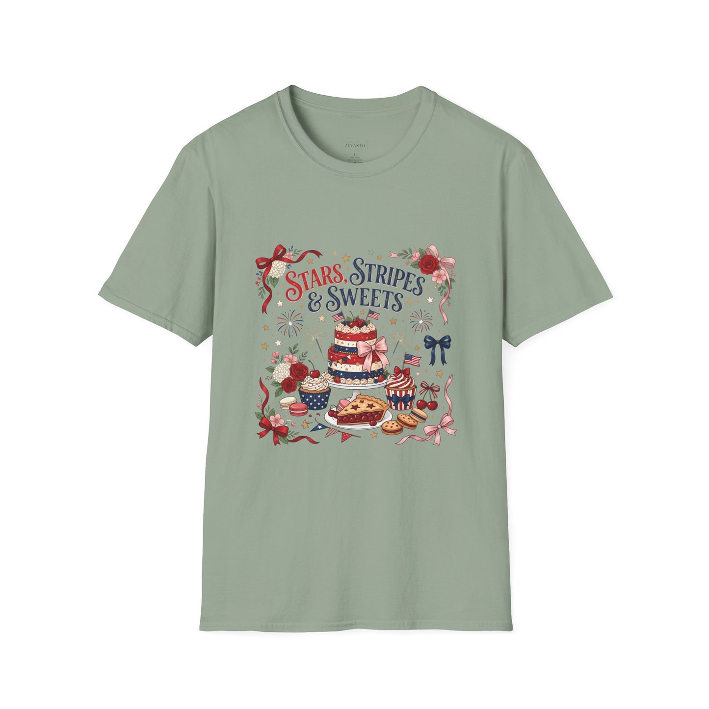 Stars, Stripes & Sweets T-Shirt — Patriotic 4th of July Dessert Graphic Tee