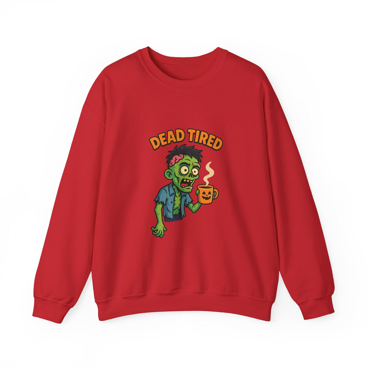 Dead Tired Zombie Sweatshirt, Funny Halloween Crewneck, Spooky Season Apparel