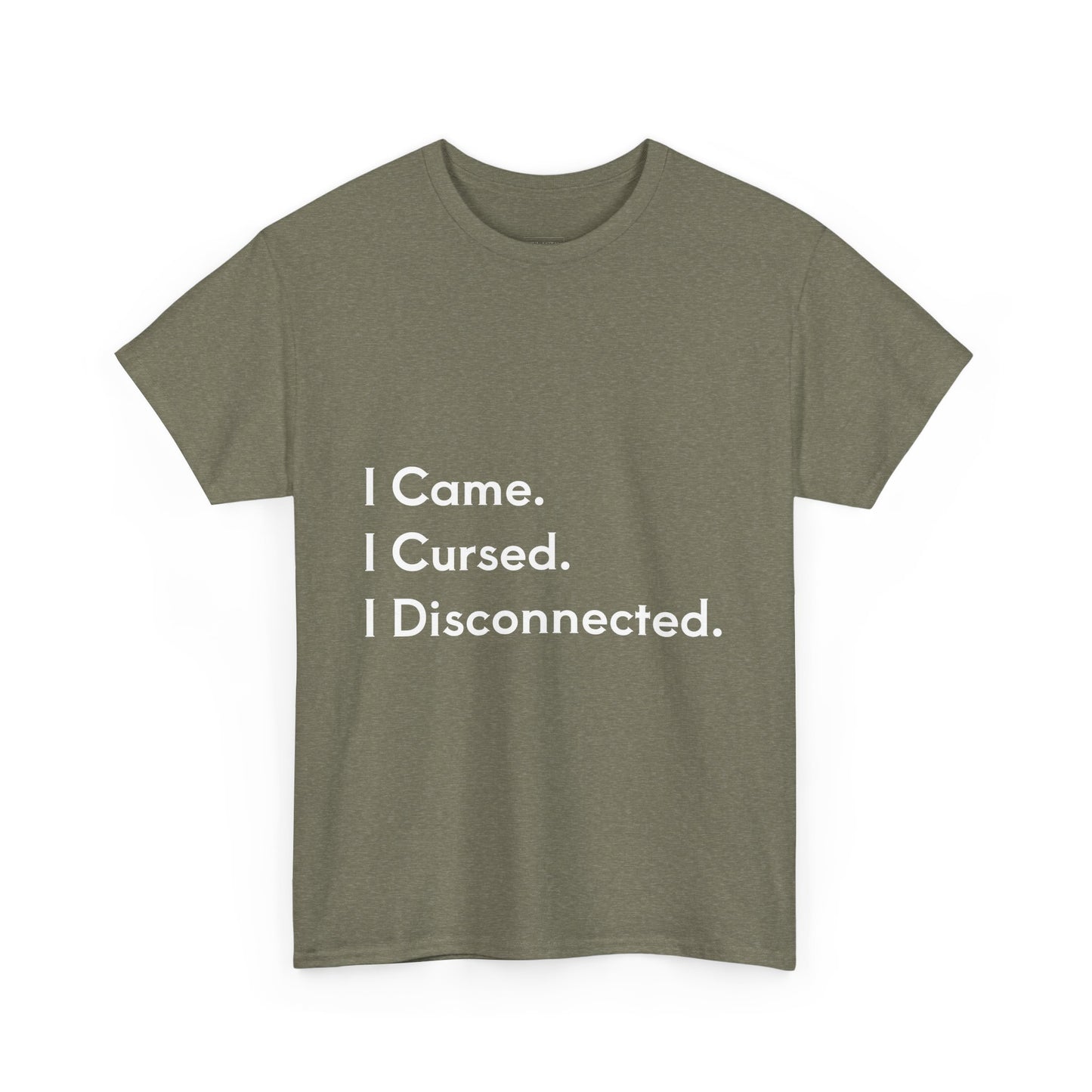 I Came I Cursed I Disconnected Unisex Heavy Cotton Tee, Funny Halloween T-Shirt