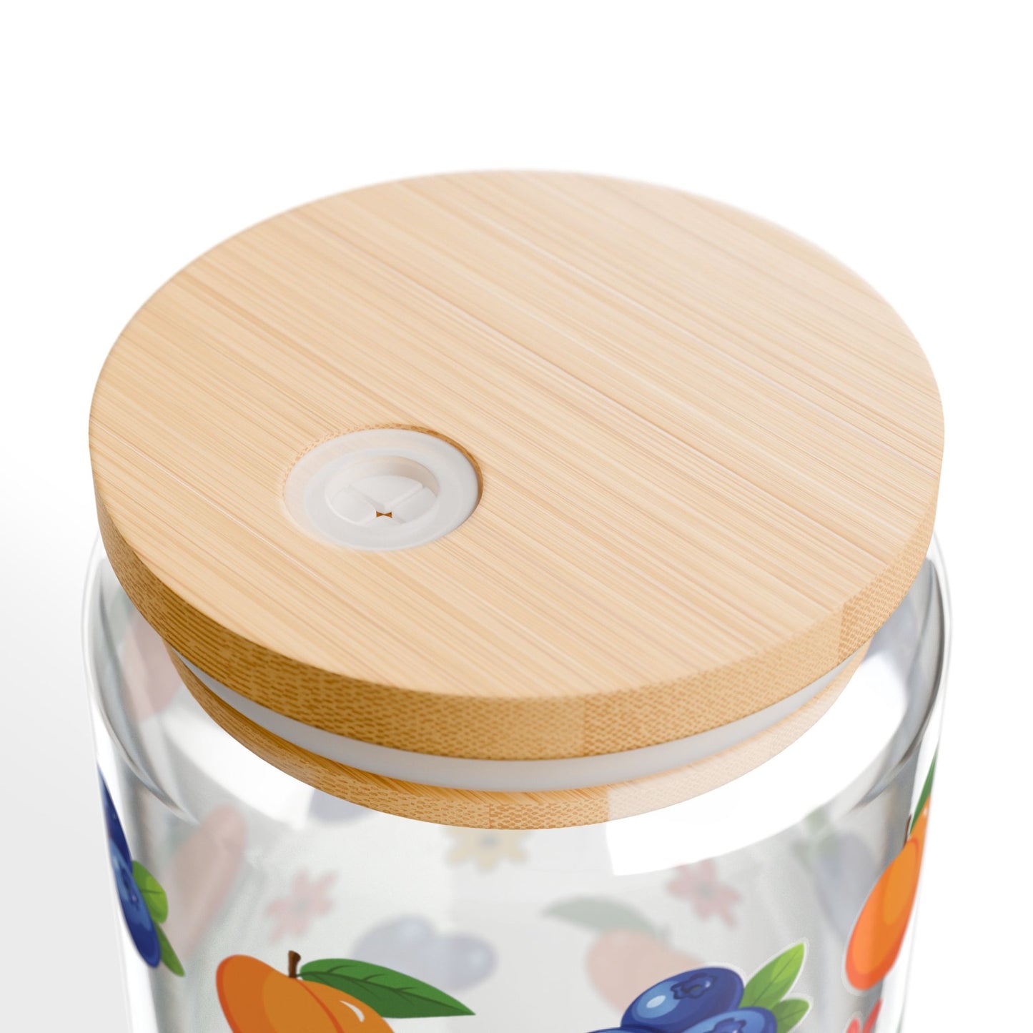 Personalized Fruit Pattern Sipper Glass - 16oz Custom Name Juice Cup