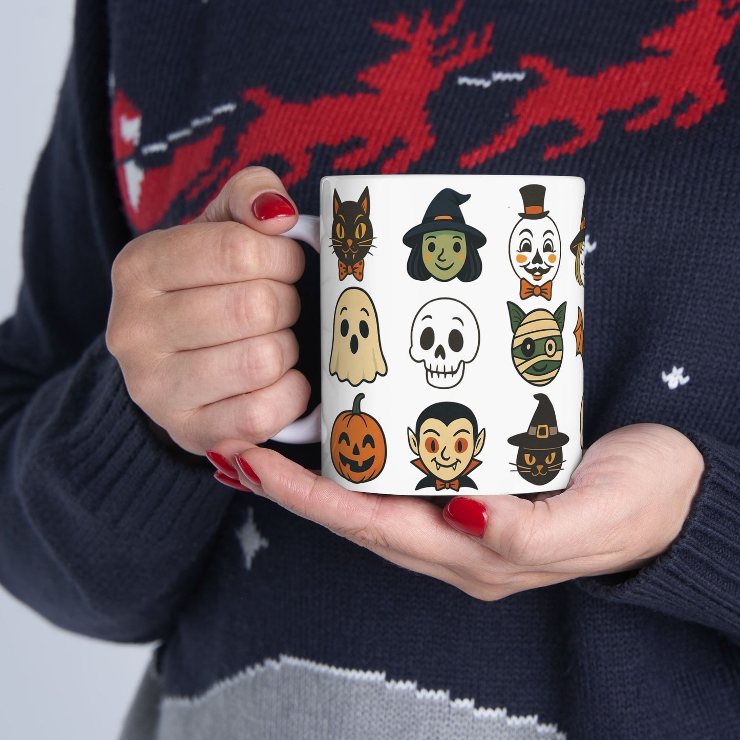 Halloween Themed Ceramic Mug, Spooky Coffee Cup