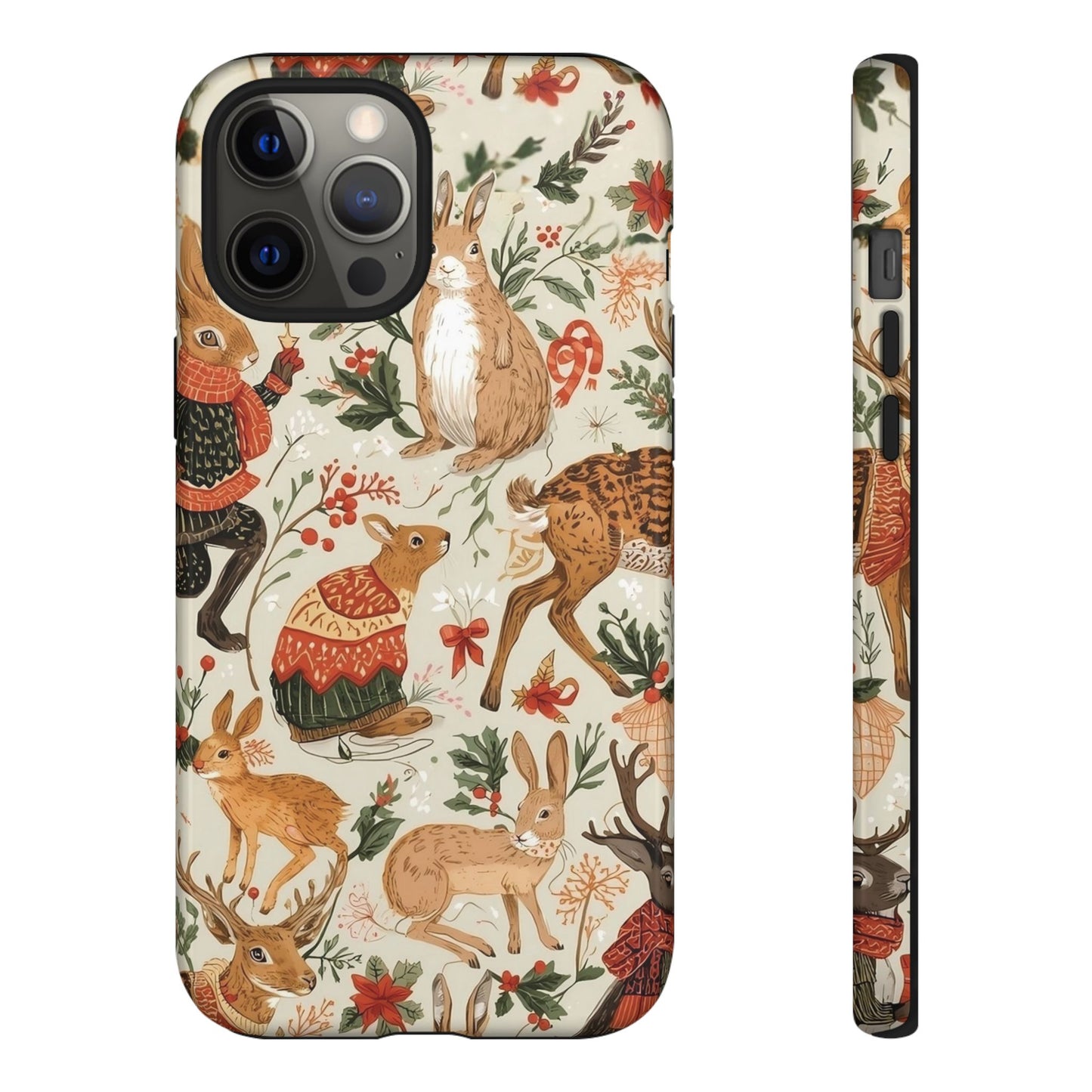 Christmas Phone Case, Animals in Christmas Spirit - Tough and Stylish for Nature Lovers