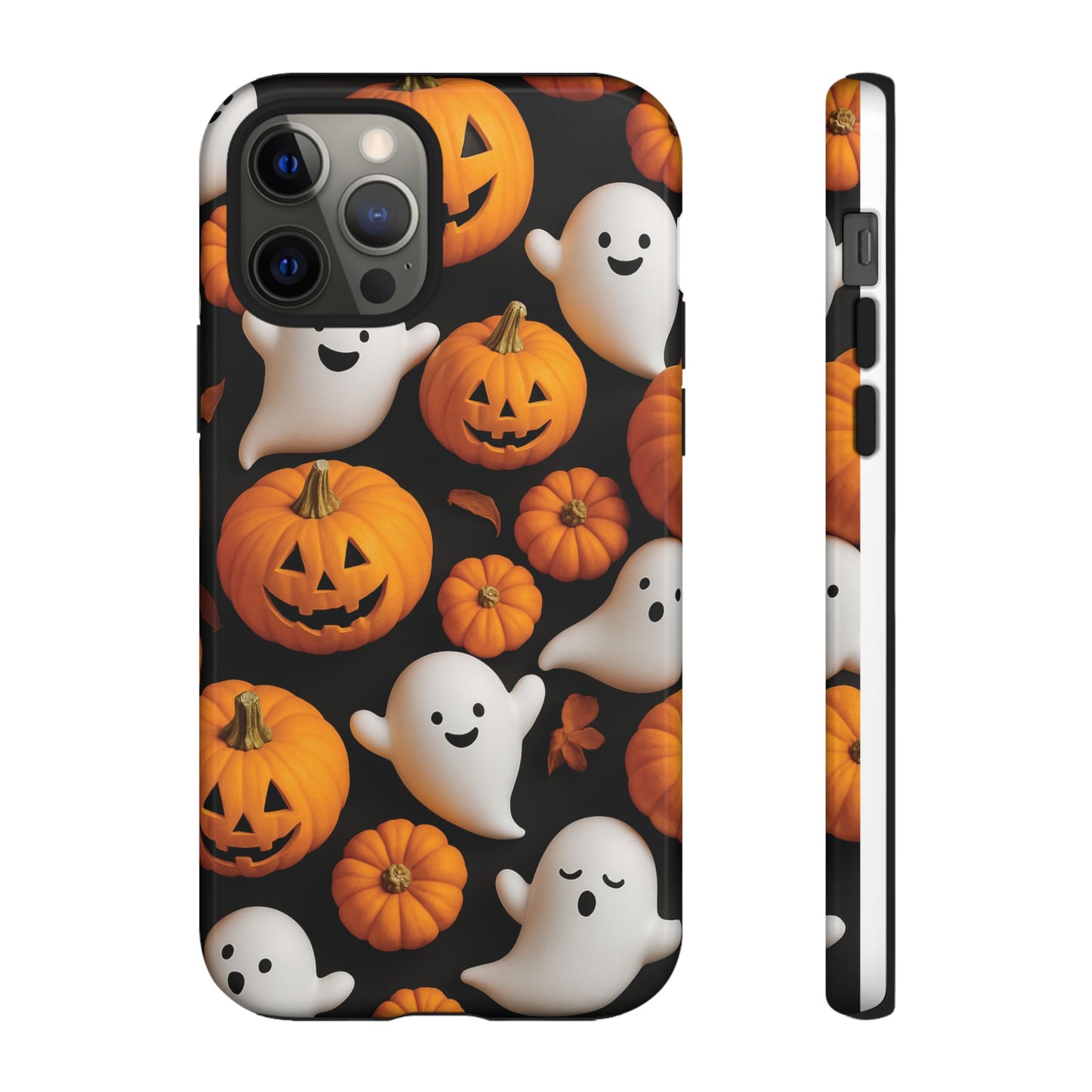 Halloween Phone Case, Spooky Ghosts and Pumpkins Design