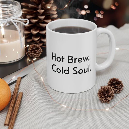 Hot Brew Cold Soul Ceramic Mug – Perfect Gift for Halloween