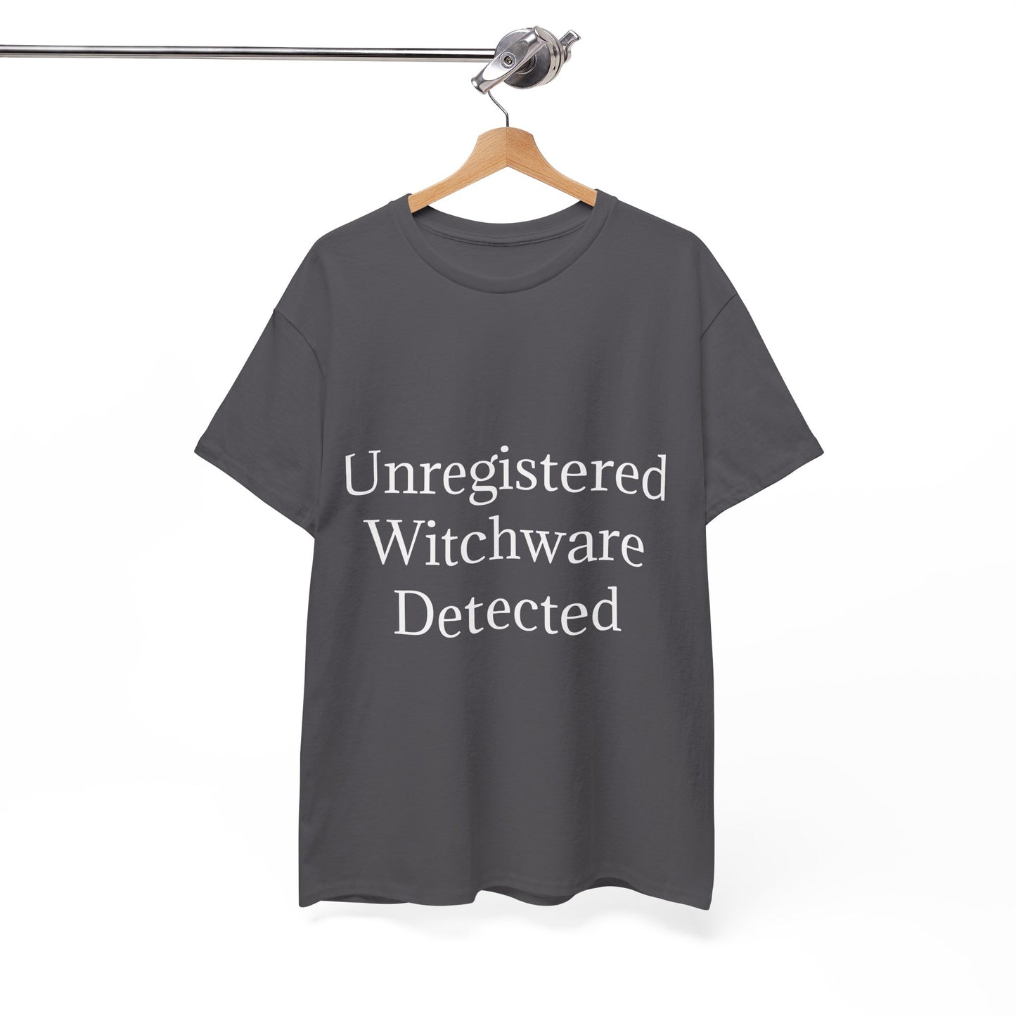 Unisex Heavy Cotton Tee - Unregistered Witchware Detected, Witchy Apparel, Halloween Tee