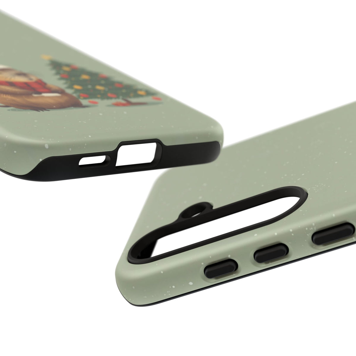 Christmas Phone Case with Capybara Design, Dual Layer Protective Case for Iphone & Samsung