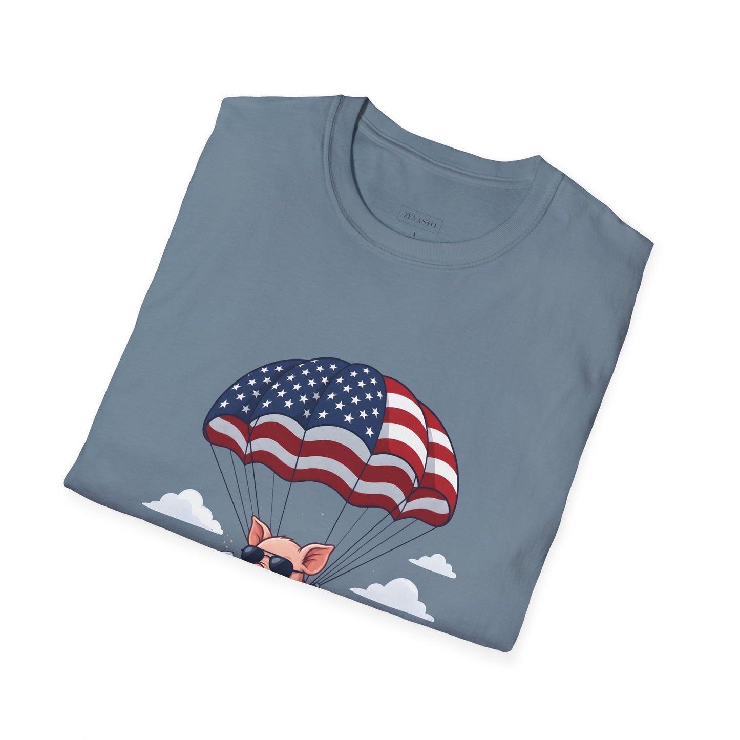 Patriotic Parachuting Piglet T-shirt - “Celebrating 250 Years”