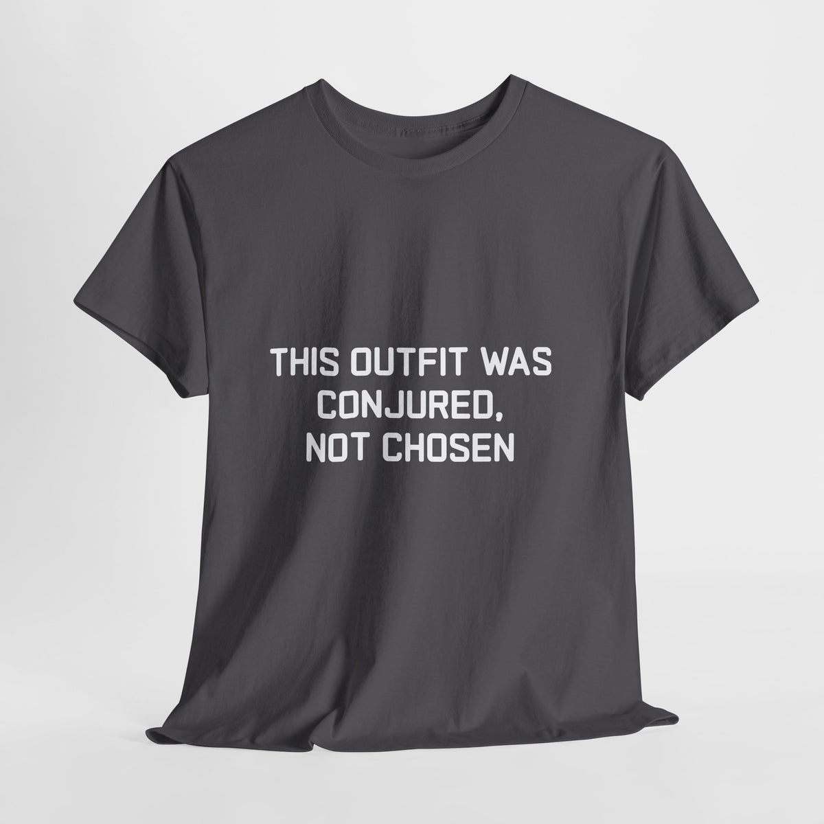 Unisex Heavy Cotton Tee - 'This Outfit Was Conjured, Not Chosen' - Funny Halloween T-shirt