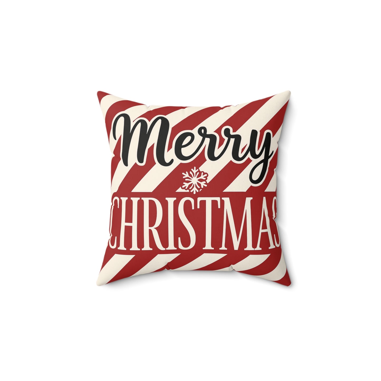 Merry Christmas Candy-Stripe Throw Pillow, Festive Christmas Decor