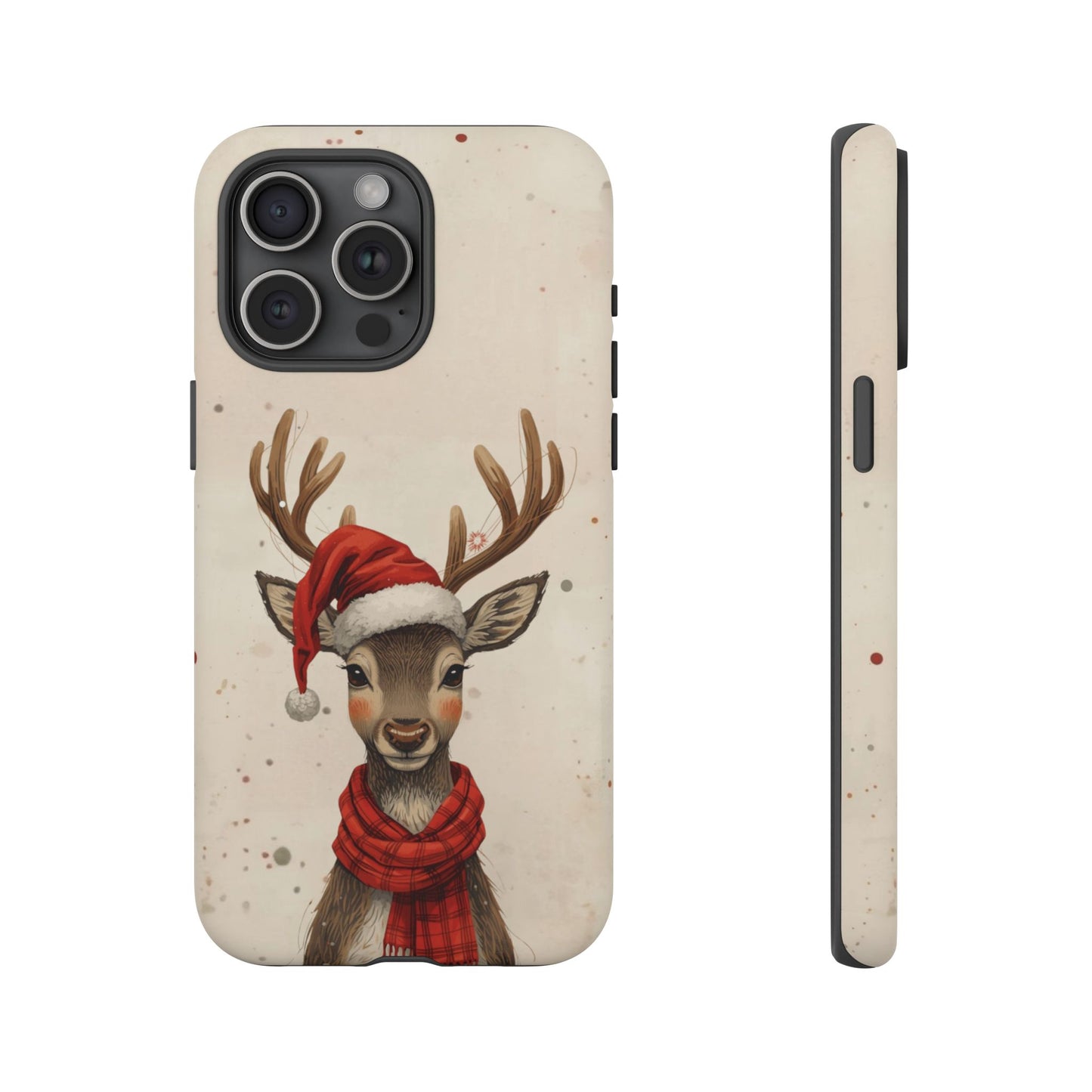 Christmas Reindeer Phone Case, Dual Layer Phone Case for Iphone 17, 16, 15, 14, 13, 12, 11