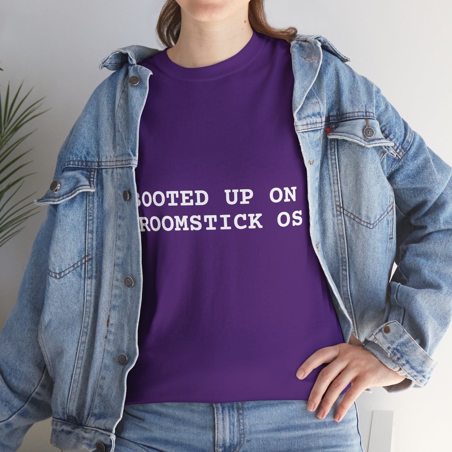 Broomstick OS Tee, Funny Graphic Tee for Tech Lovers, Unisex Cotton T-Shirt