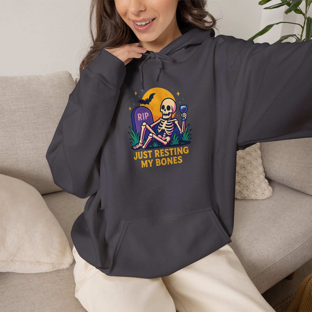 Halloween Skeleton Hoodie, Cozy Unisex Sweatshirt