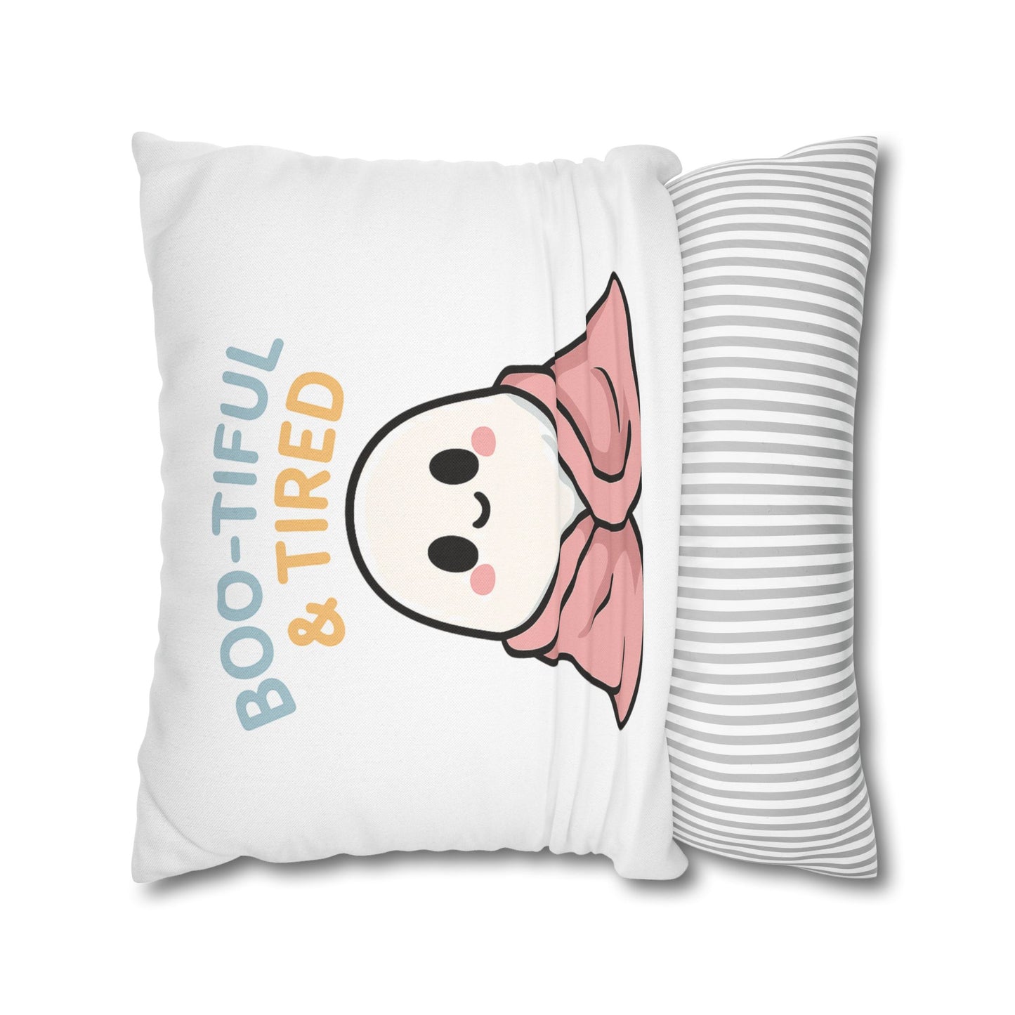 Boo-tiful & Tired Ghost Pillowcase, Halloween Home Decor