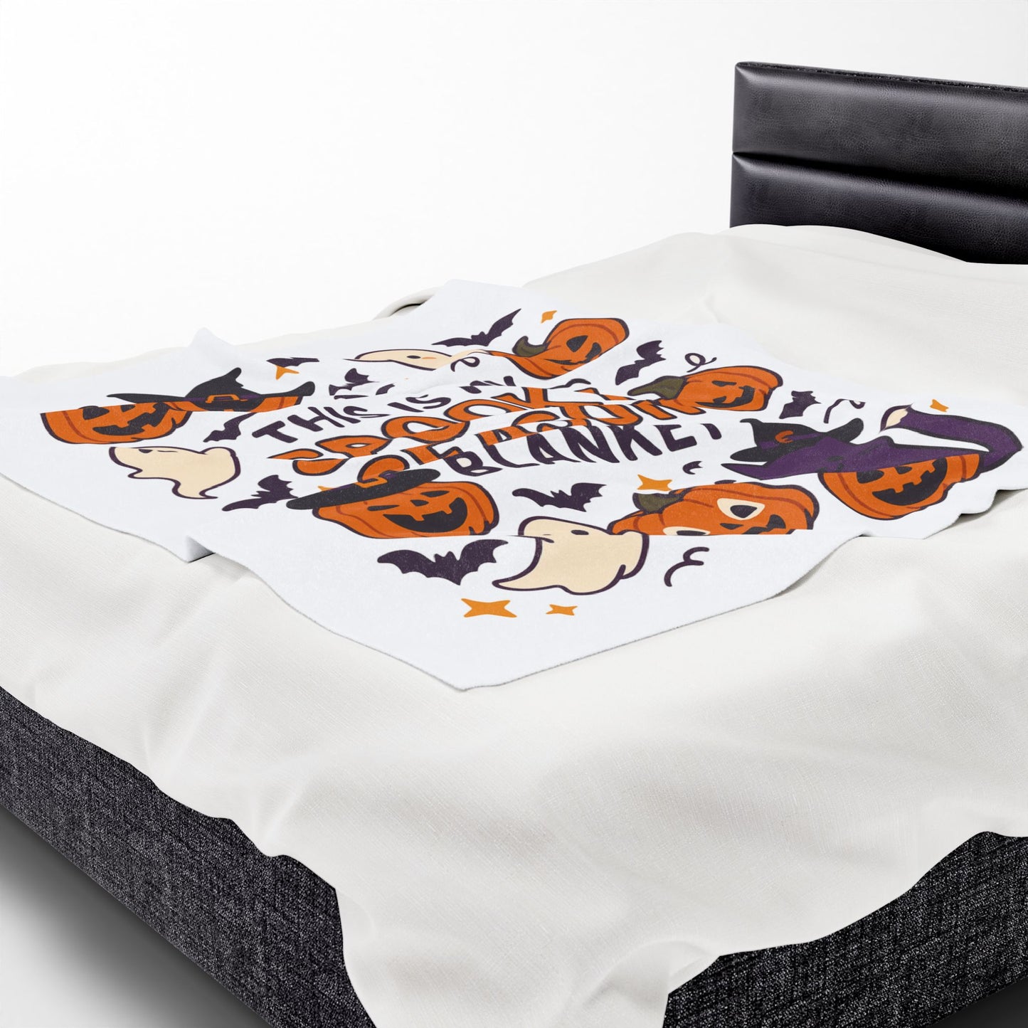 Halloween Themed Velveteen Plush Blanket, Cozy-Spooky Blanket