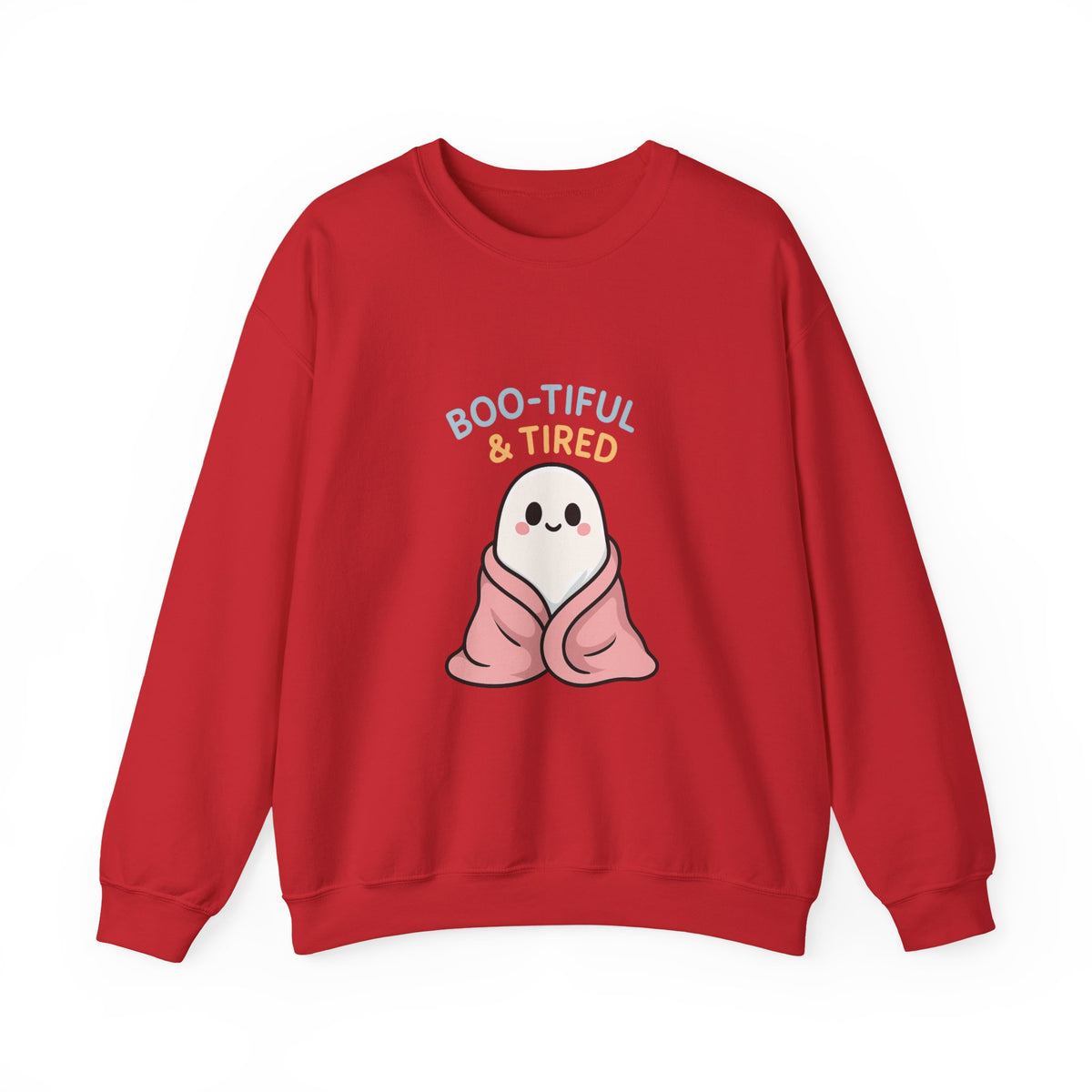 Boo-tiful & Tired Sweatshirt, Halloween-Themed Design
