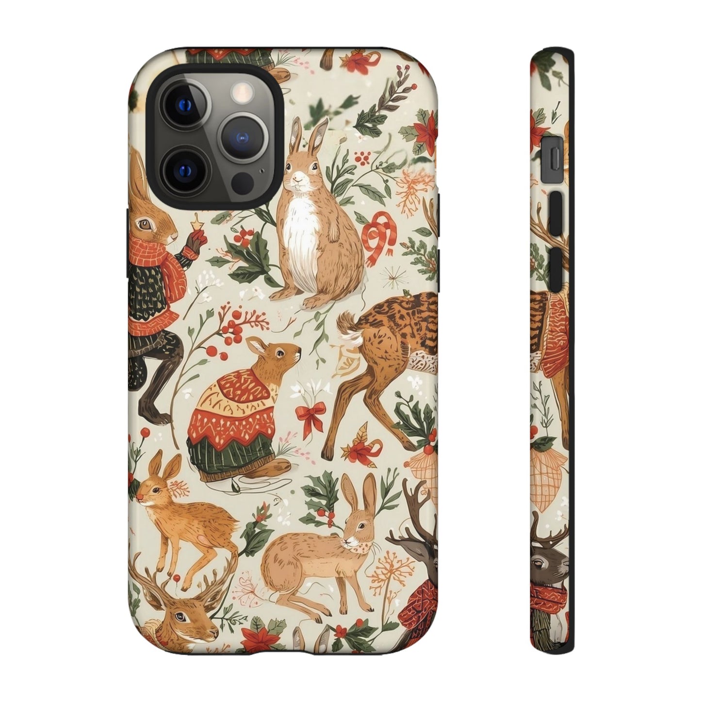 Christmas Phone Case, Animals in Christmas Spirit - Tough and Stylish for Nature Lovers