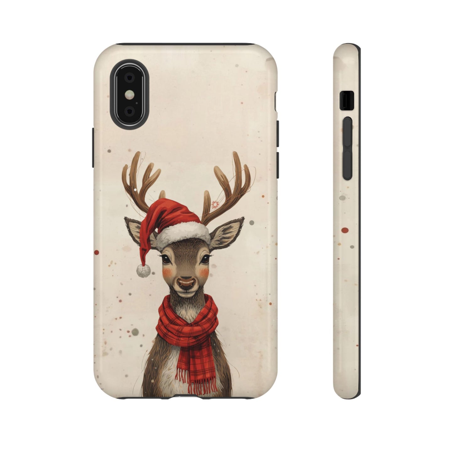 Christmas Reindeer Phone Case, Dual Layer Phone Case for Iphone 17, 16, 15, 14, 13, 12, 11
