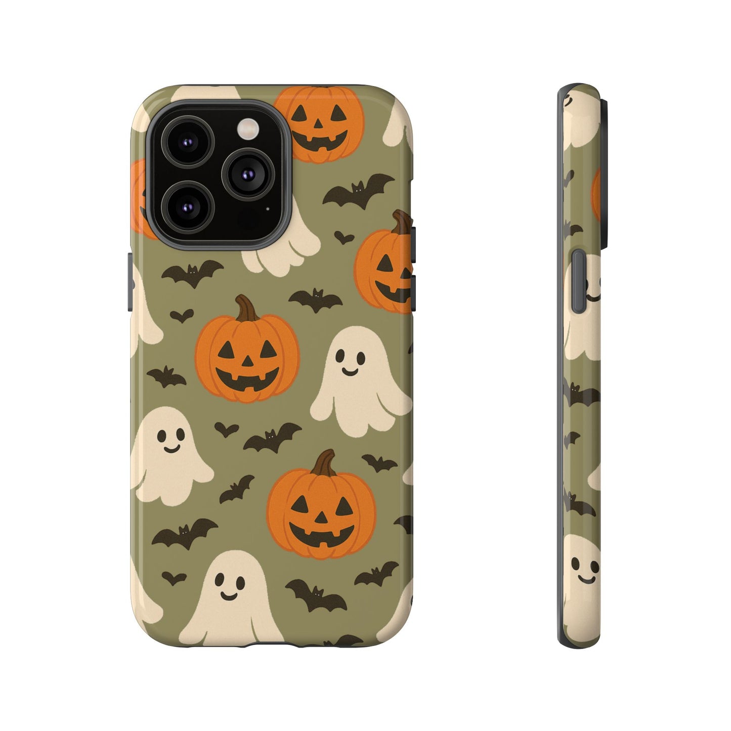 Halloween Phone Case with Ghosts and Pumpkins, Cute Fall Phone Cover, Spooky Season Accessory, Halloween Gift