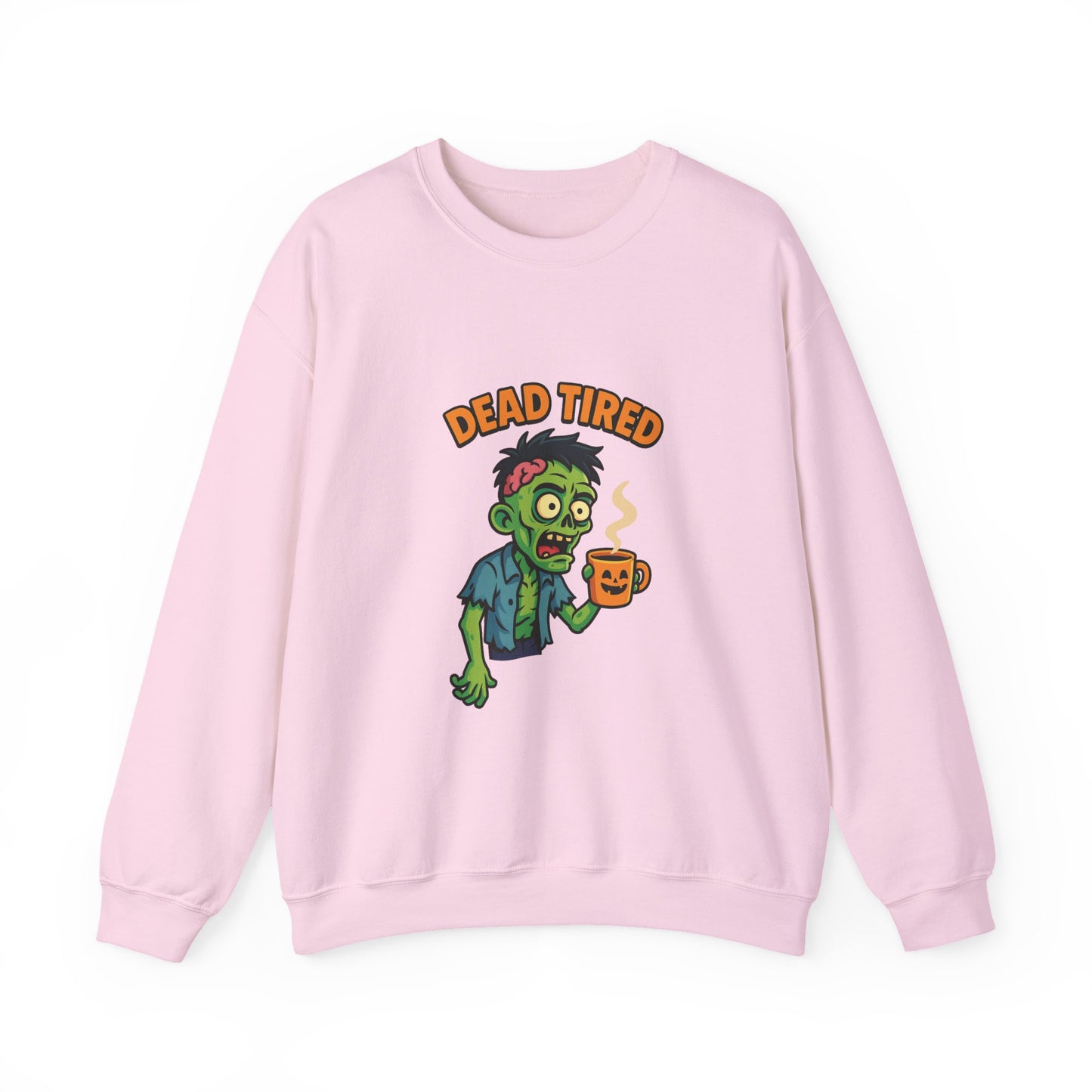Dead Tired Zombie Sweatshirt, Funny Halloween Crewneck, Spooky Season Apparel