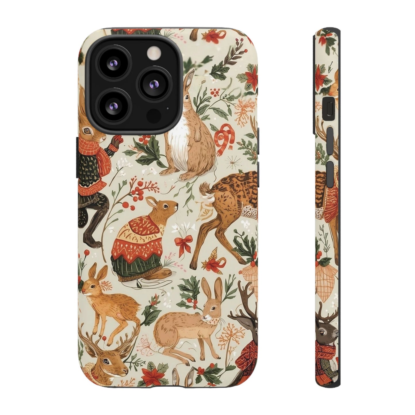 Christmas Phone Case, Animals in Christmas Spirit - Tough and Stylish for Nature Lovers