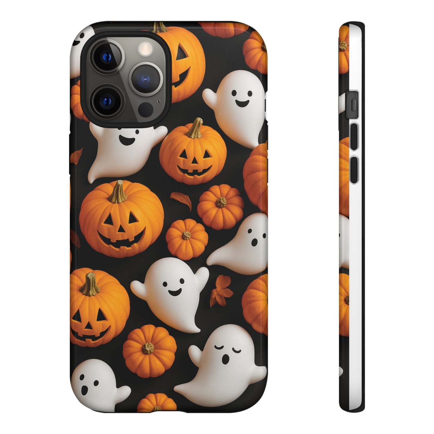 Halloween Phone Case, Spooky Ghosts and Pumpkins Design
