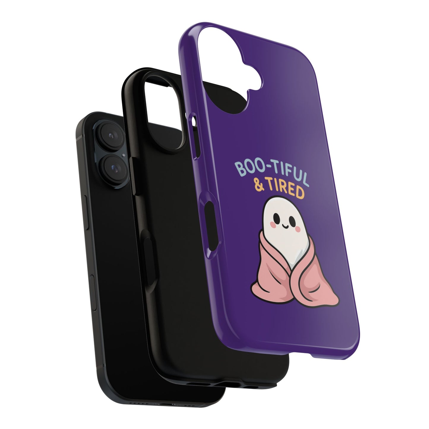 Boo-Tiful & Tired Phone Case, Halloween-Themed Design