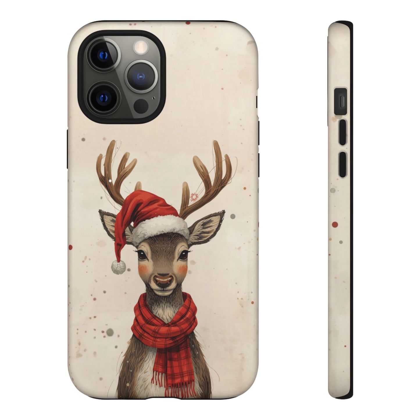 Christmas Reindeer Phone Case, Dual Layer Phone Case for Iphone 17, 16, 15, 14, 13, 12, 11