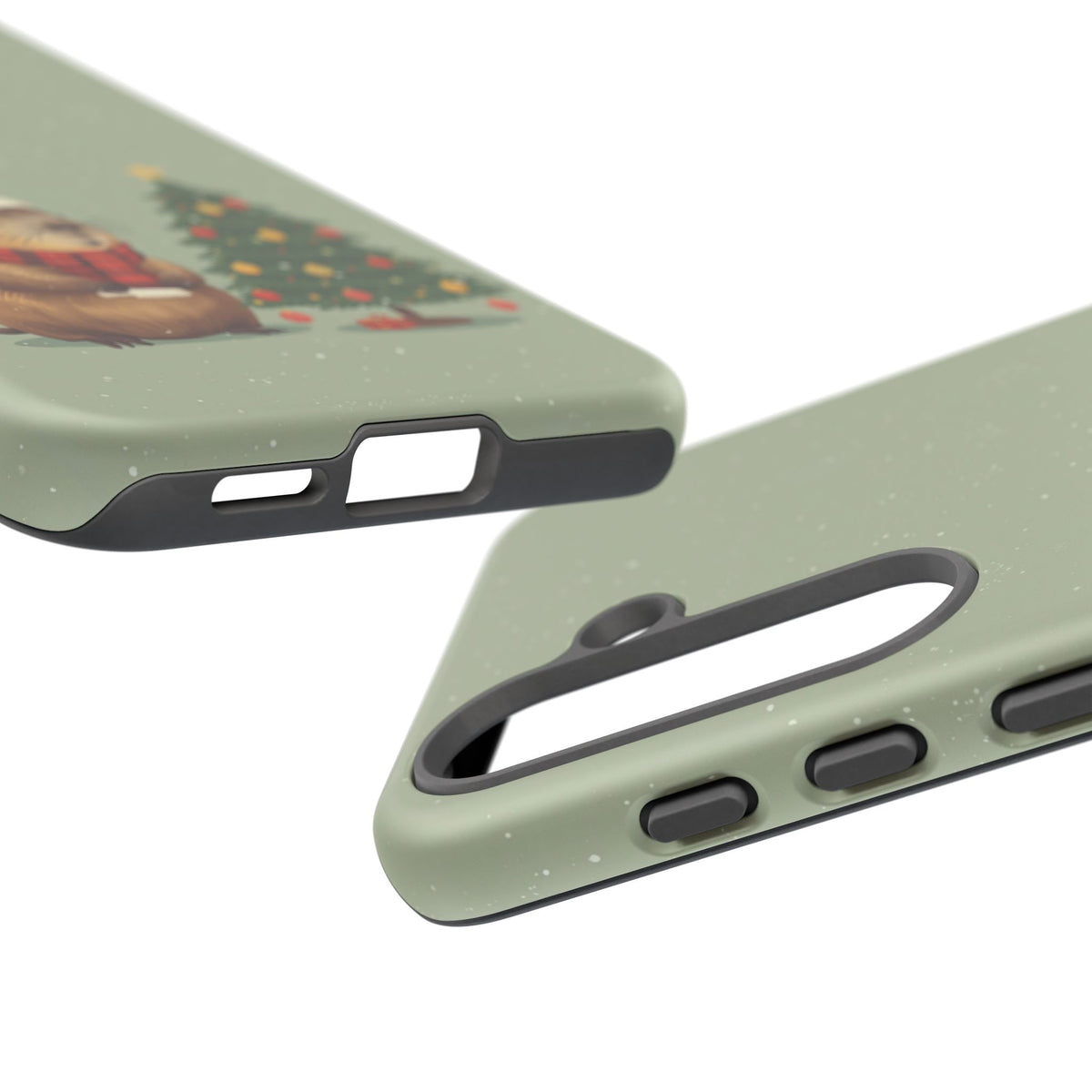 Christmas Phone Case with Capybara Design, Dual Layer Protective Case for Iphone & Samsung