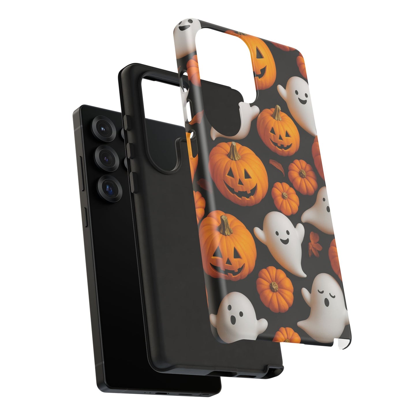 Halloween Phone Case, Spooky Ghosts and Pumpkins Design