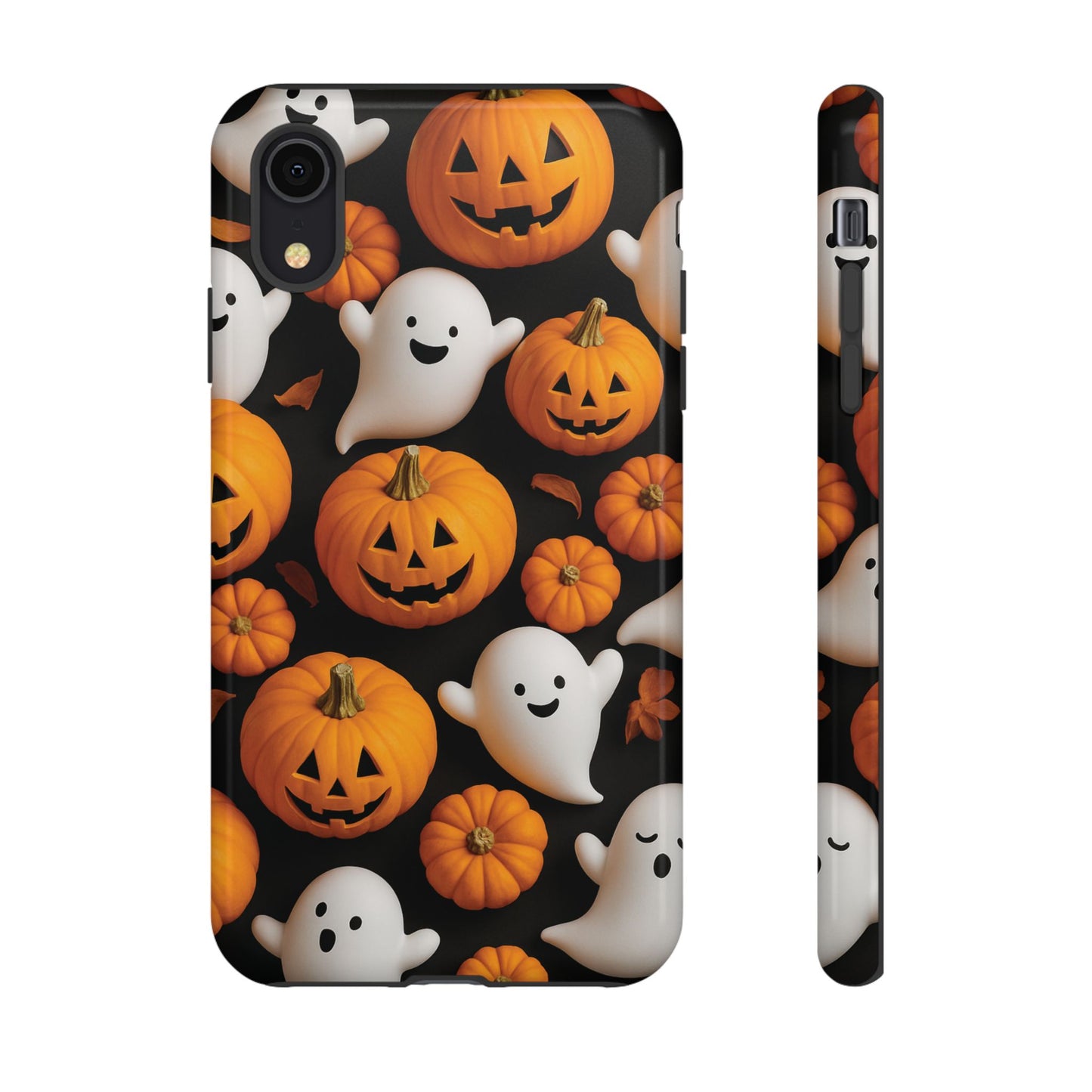 Halloween Phone Case, Spooky Ghosts and Pumpkins Design