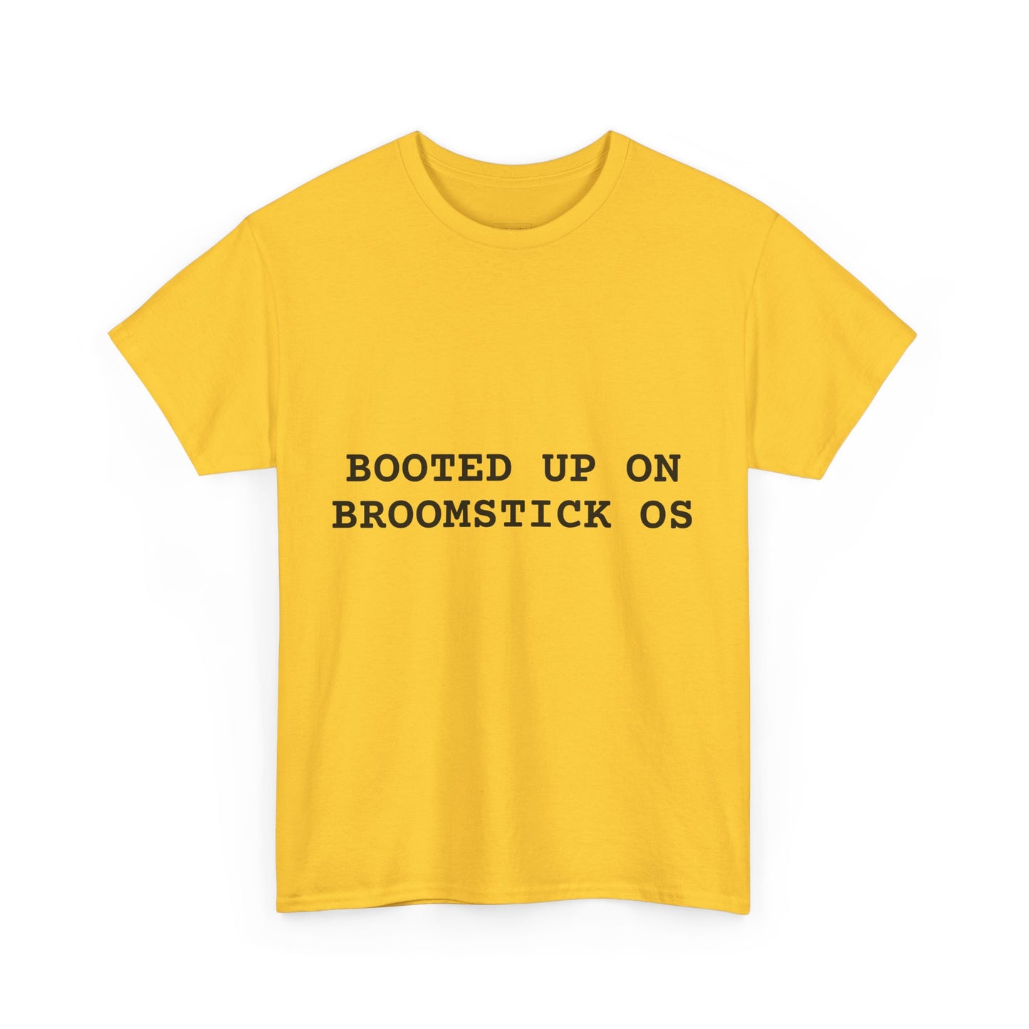 Broomstick OS Tee, Funny Graphic Tee for Tech Lovers, Unisex Cotton T-Shirt