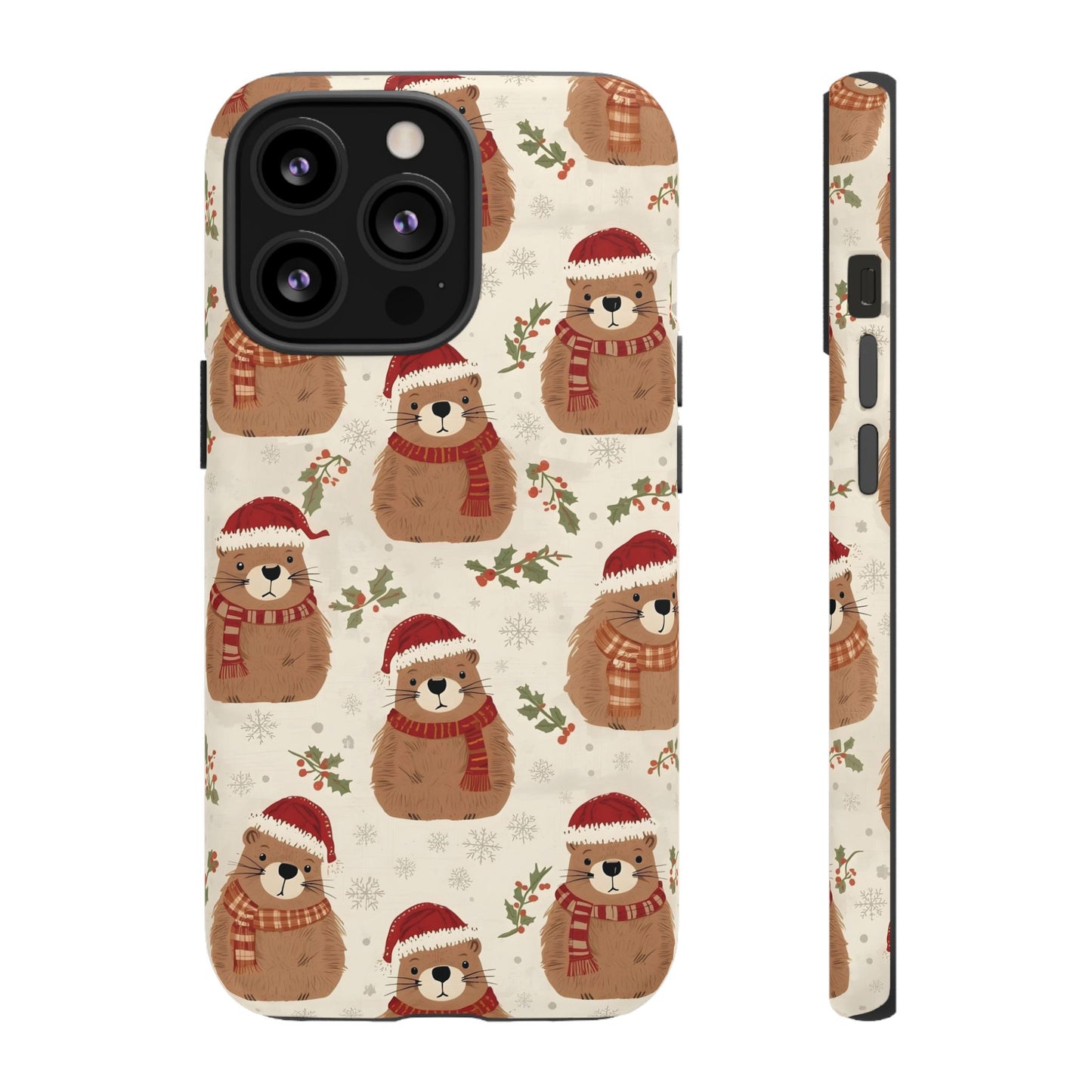 Christmas Phone Case, Cute Capybara Phone Case for Iphone 17, 16, 15, 14, 13, 12, 11 & Samsung