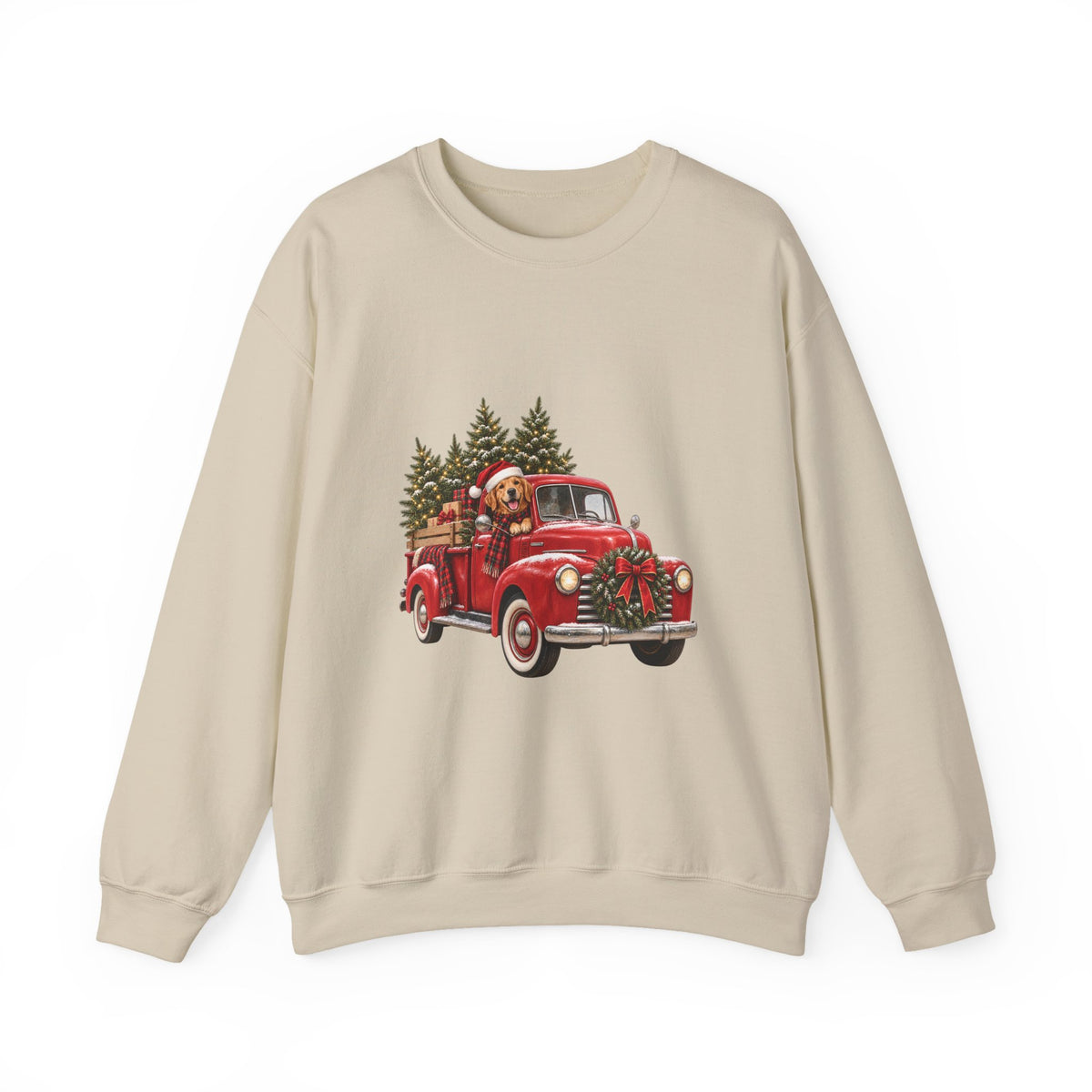 Vintage Red Truck Christmas Sweatshirt, Unisex Sweatshirt