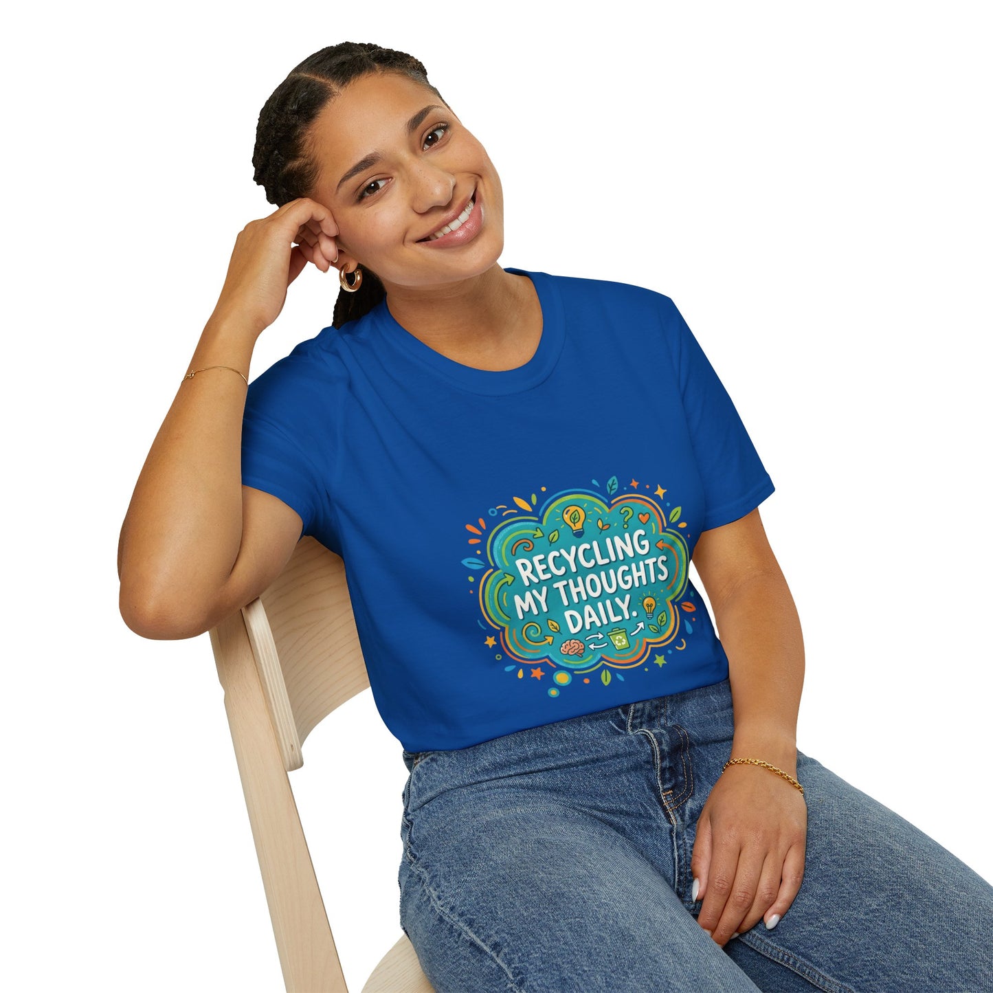 Recycling My Thoughts Daily T-Shirt — Eco Positive Graphic Tee, Earth Day Gift