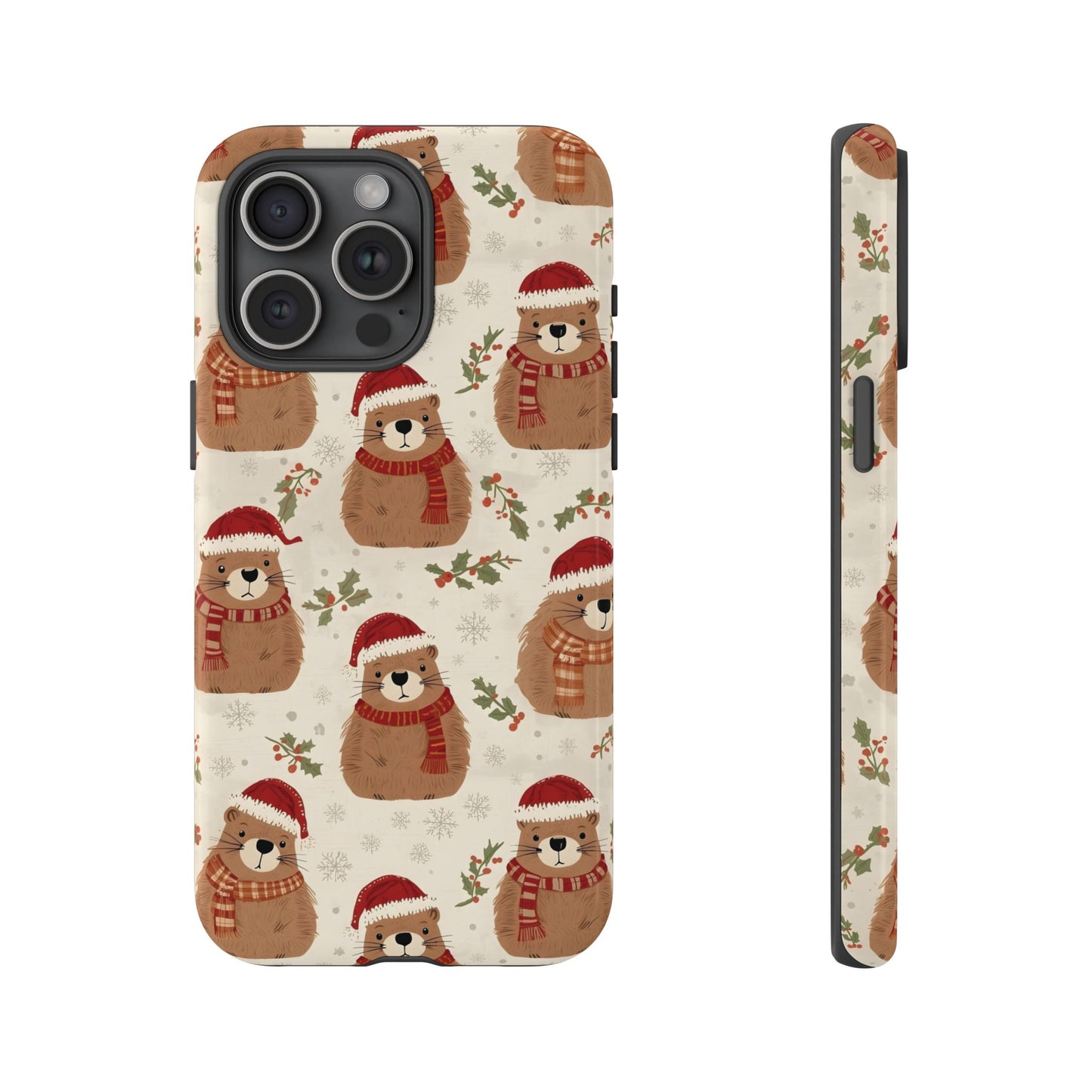 Christmas Phone Case, Cute Capybara Phone Case for Iphone 17, 16, 15, 14, 13, 12, 11 & Samsung