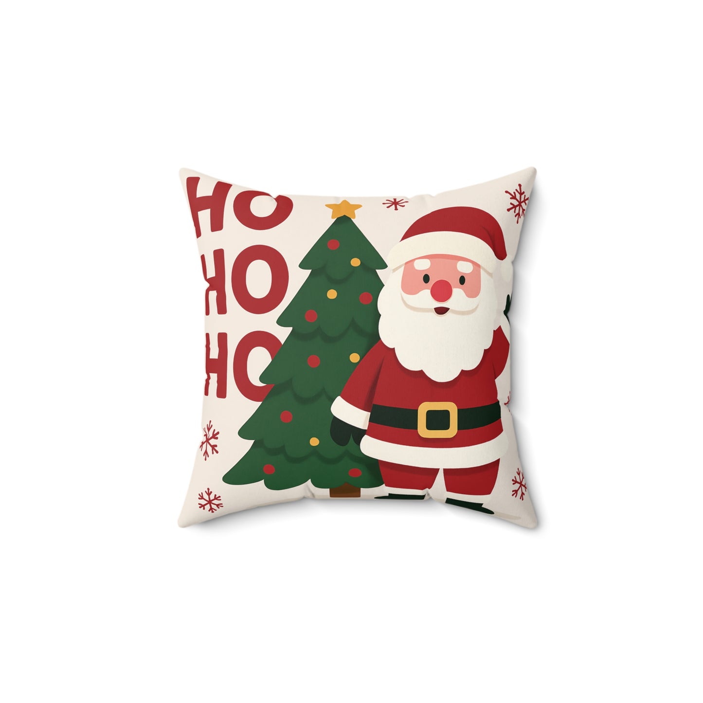 Santa & Christmas Tree Throw Pillow – Holiday Decor