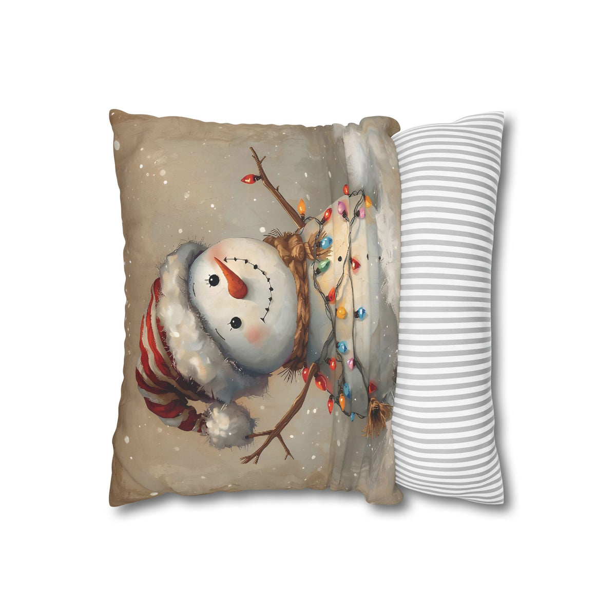 Festive Snowman Throw Pillowcase — Vintage Christmas Decorative Cushion Cover