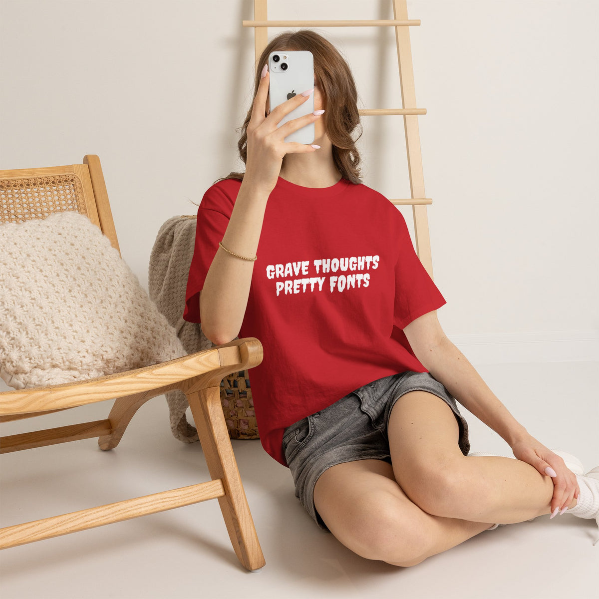 Grave Thoughts Pretty Fonts Tee | Unisex Heavy Cotton T-Shirt for Spooky Season