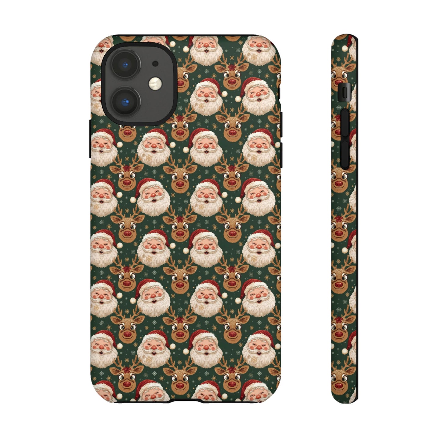 Christmas Santa-Reindeer Phone Case, Dual Layer Phone Case for Iphone 17, 16, 15, 14, 13, 12, 11 & Samsung