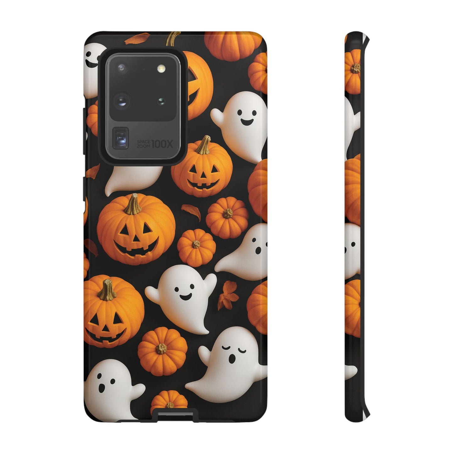 Halloween Phone Case, Spooky Ghosts and Pumpkins Design