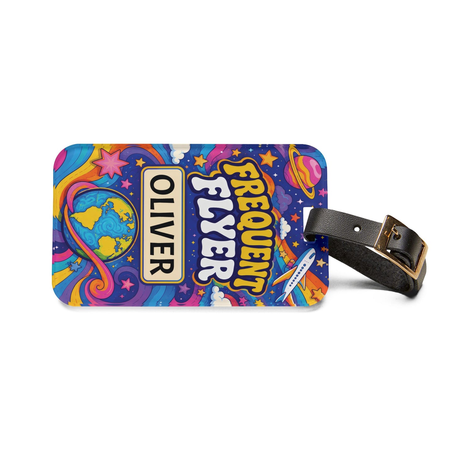 Frequent Flyer Luggage Tag — Personalized Travel Tag, Custom Name ID Tag