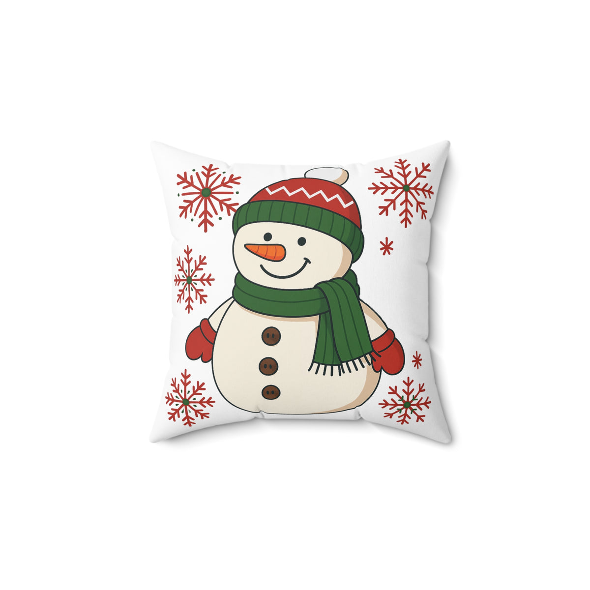 Snowman Throw Pillow — Festive Christmas Decorative Cushion