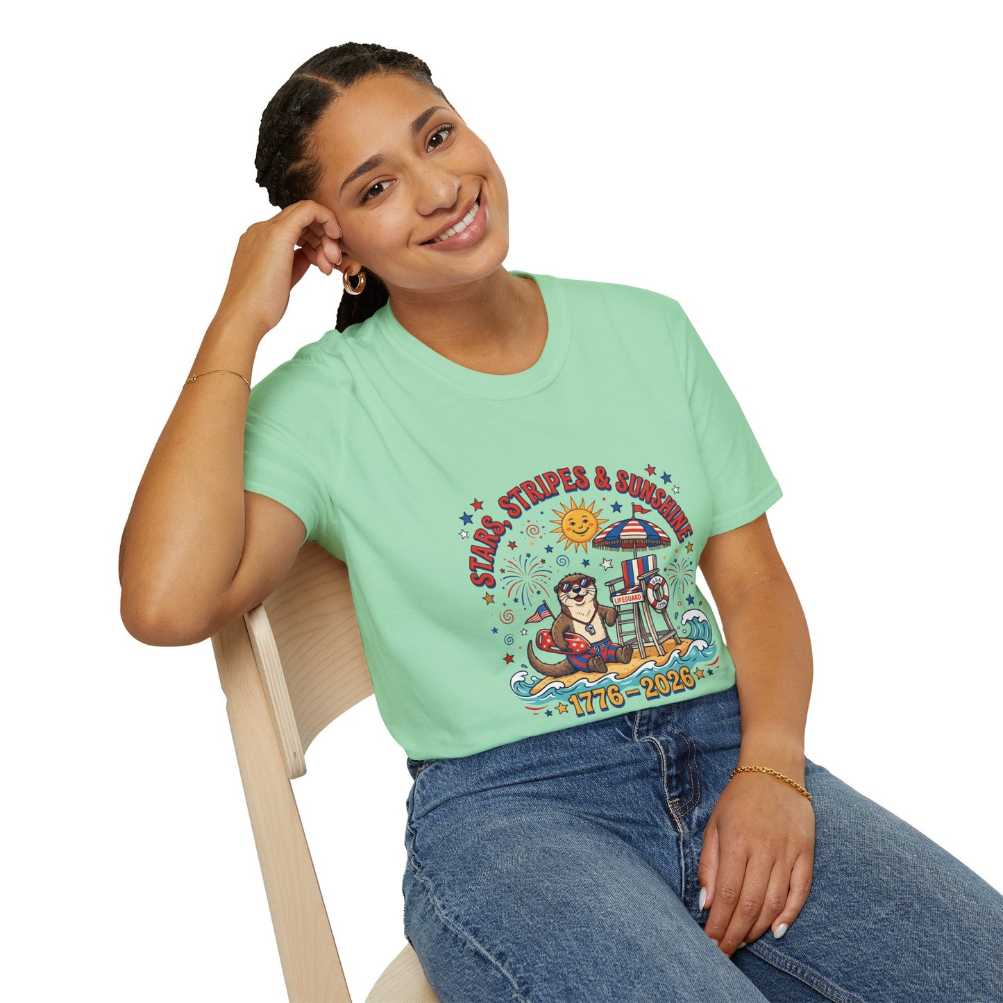 Stars, Stripes & Sunshine T-Shirt — Patriotic 1776–2026 Summer Tee, 4th of July Shirt