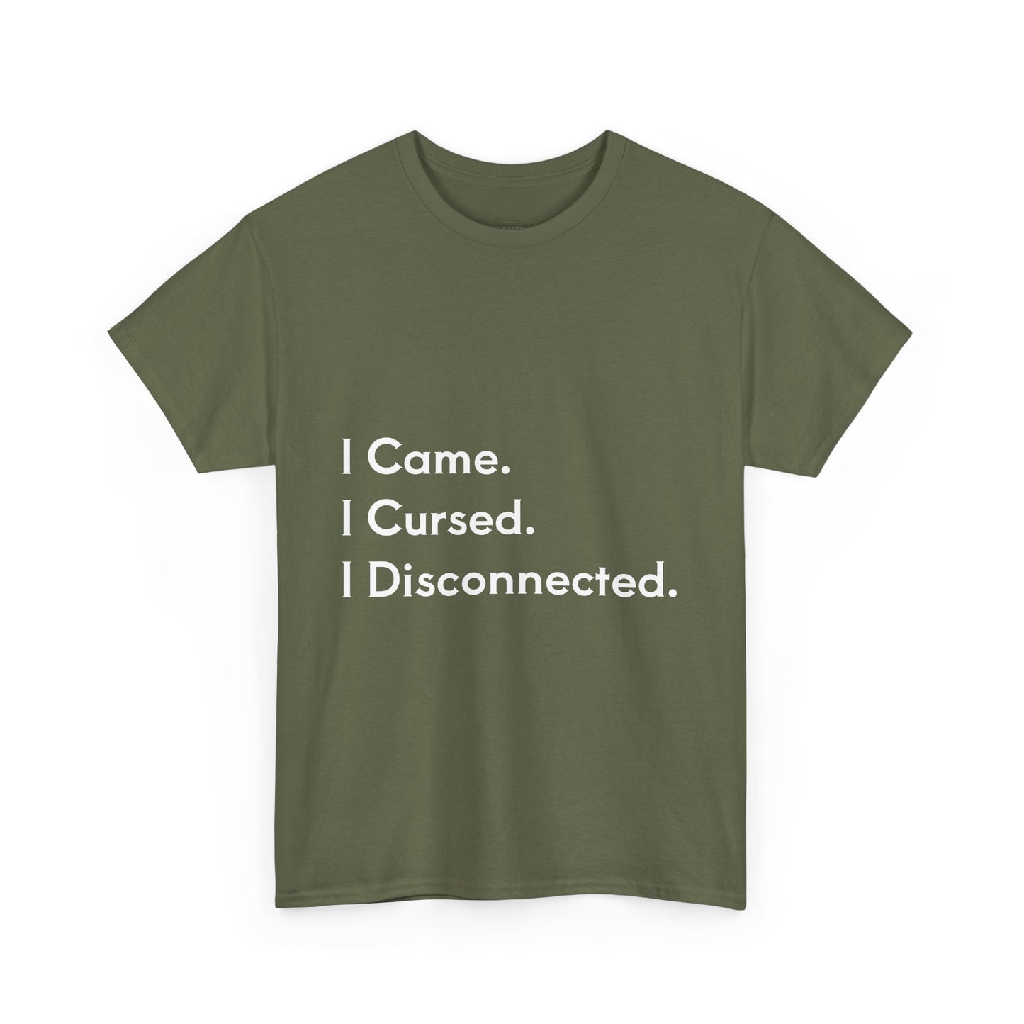 I Came I Cursed I Disconnected Unisex Heavy Cotton Tee, Funny Halloween T-Shirt
