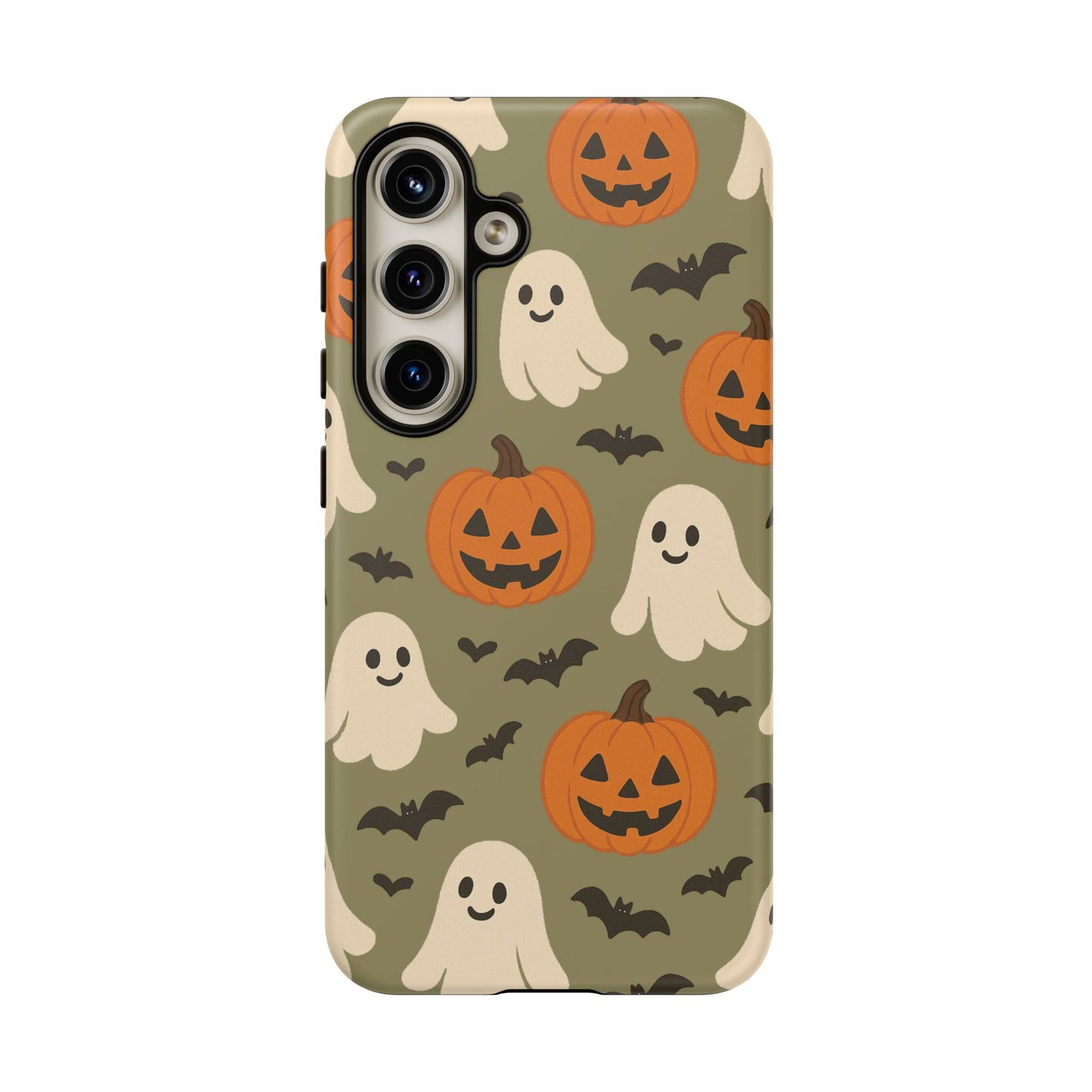 Halloween Phone Case with Ghosts and Pumpkins, Cute Fall Phone Cover, Spooky Season Accessory, Halloween Gift