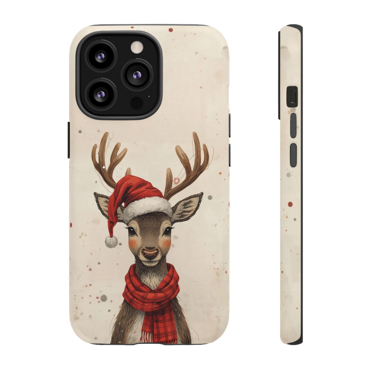 Christmas Reindeer Phone Case, Dual Layer Phone Case for Iphone 17, 16, 15, 14, 13, 12, 11