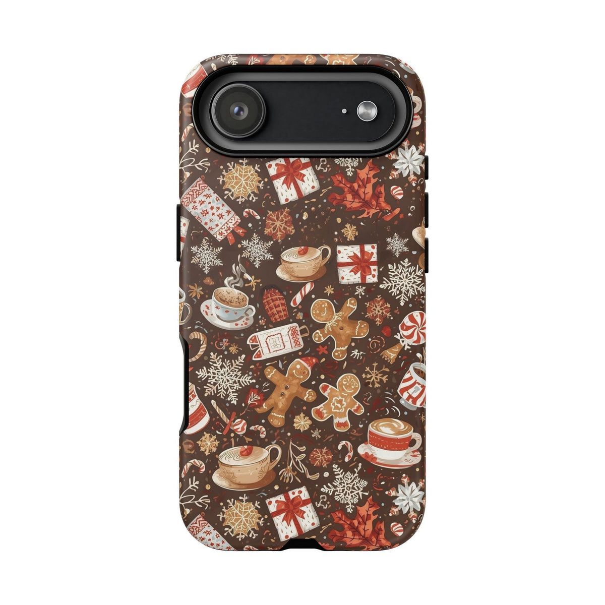 Christmas Phone Case, Festive Holiday Phone Case with Gingerbread and Cocoa Design for Iphone & Samsung